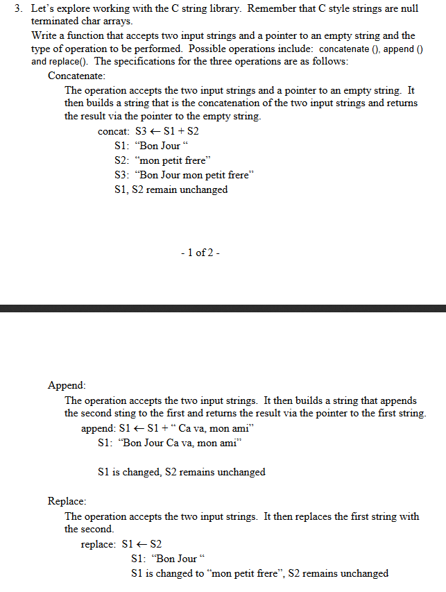 Solved Let's explore working with the C string library. | Chegg.com