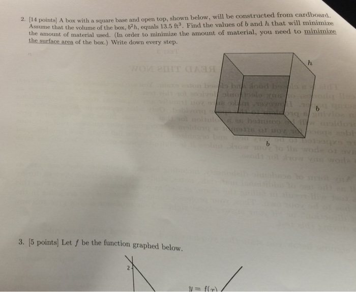 Solved A box with a square base and open top. shown below,