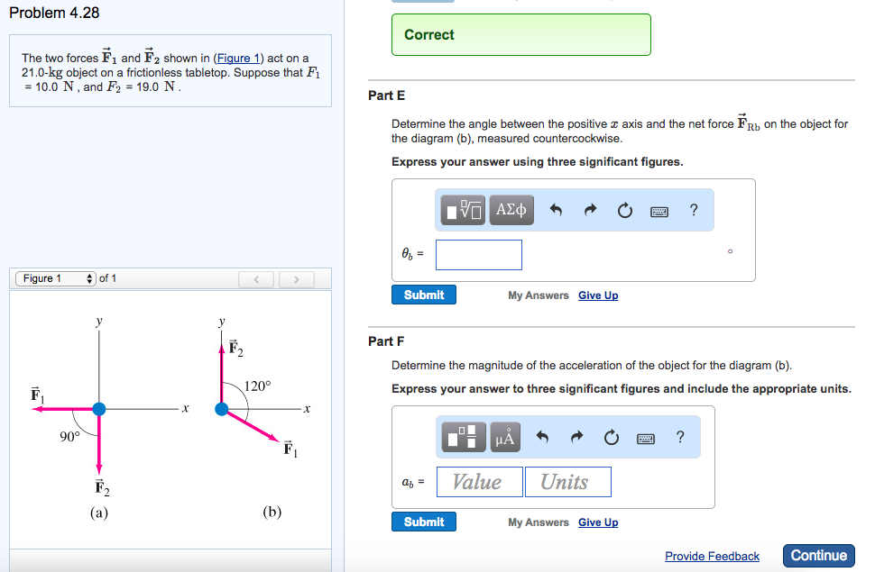 Solved The Two Forces F_1 And F_2 Shown In (Figure 1) Act On | Chegg.com