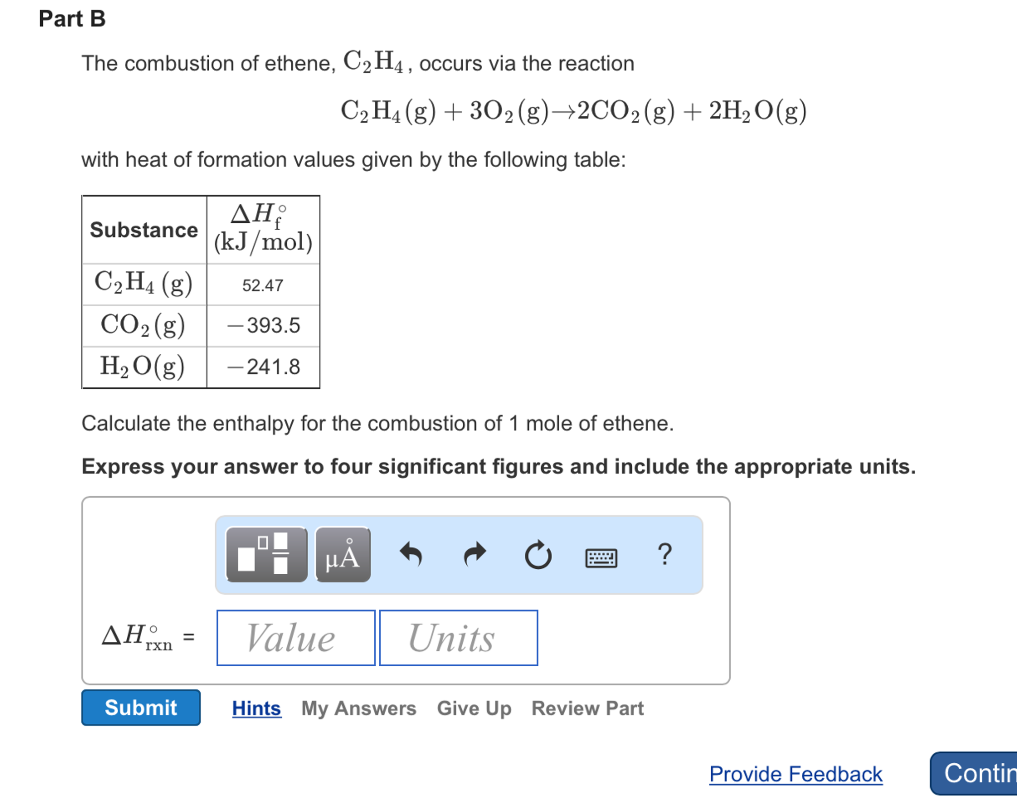 Solved The combustion of ethane C 2H 4 occurs via the Chegg