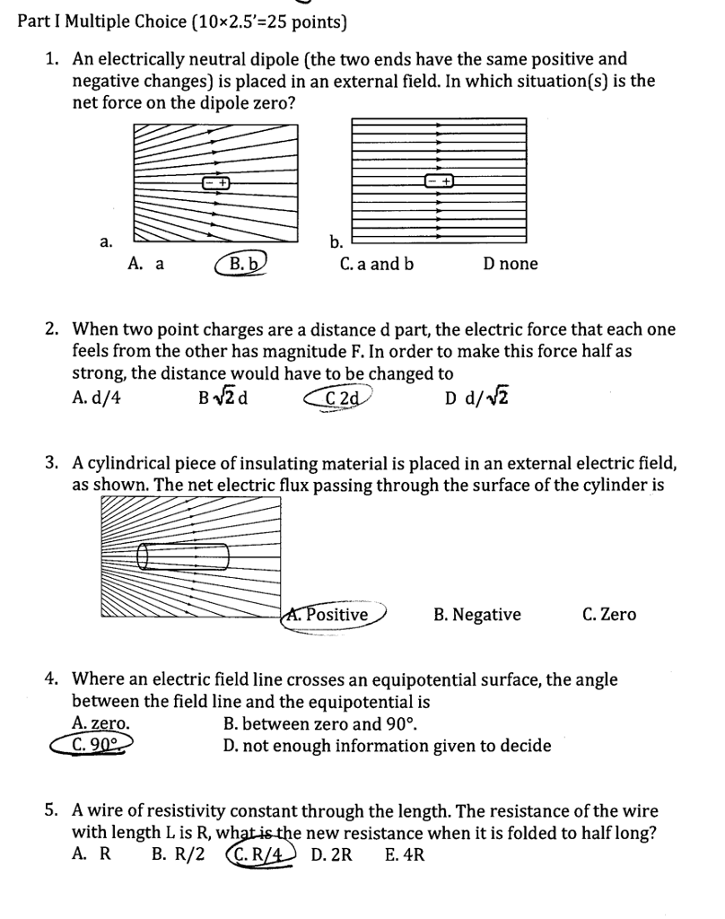 Solved Part I Multiple Choice (10x2.5'-25 points) An | Chegg.com