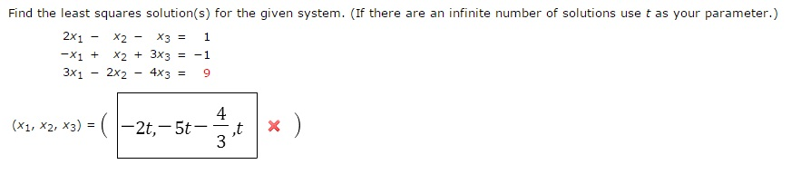 Solved Linear Algebra Find the least squares solutions for | Chegg.com