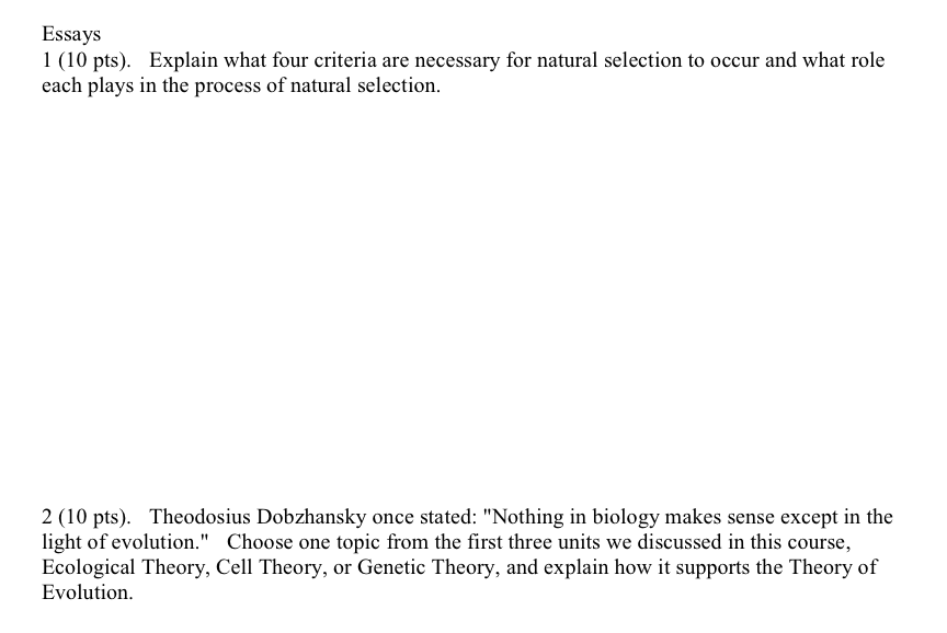 Solved Explain What Four Criteria Are Necessary For Natural | Chegg.com