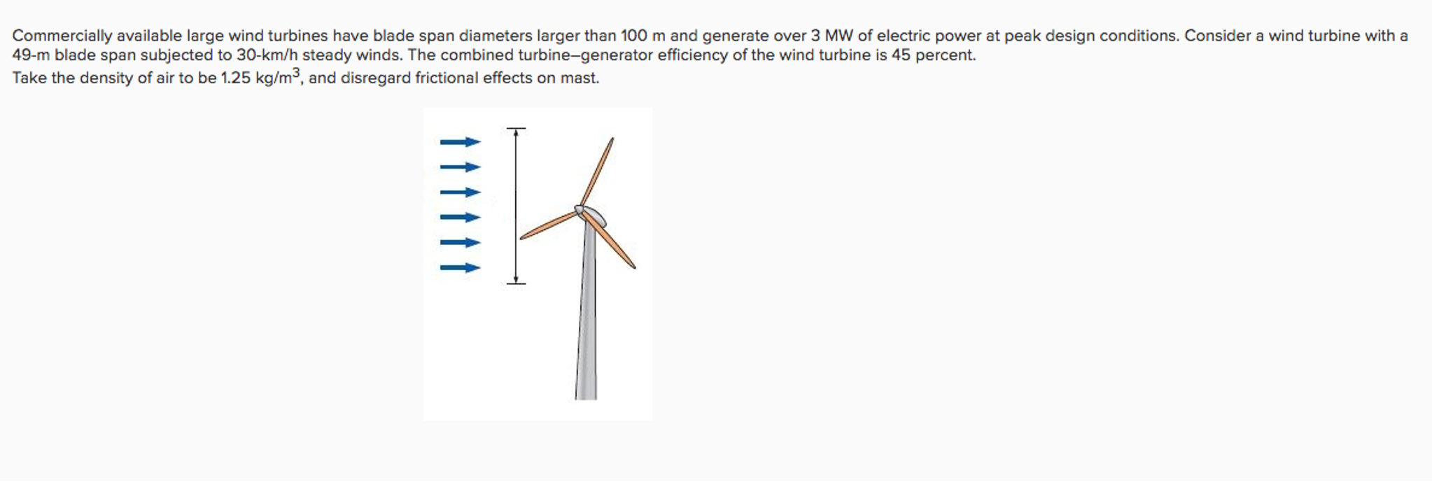 Commercially available large wind turbines have blade | Chegg.com