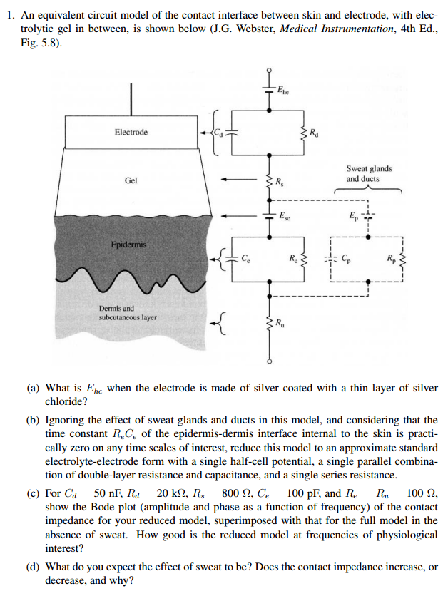Solved An equivalent circuit model of the contact interface | Chegg.com