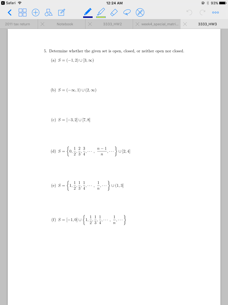 Solved Determine whether the given set is open closed or Chegg