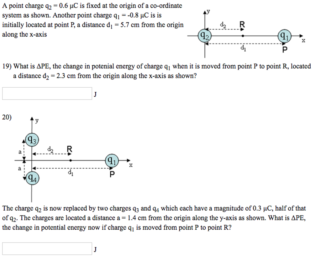 Solved A point charge q2-0.6 μC is fixed at the origin of a | Chegg.com