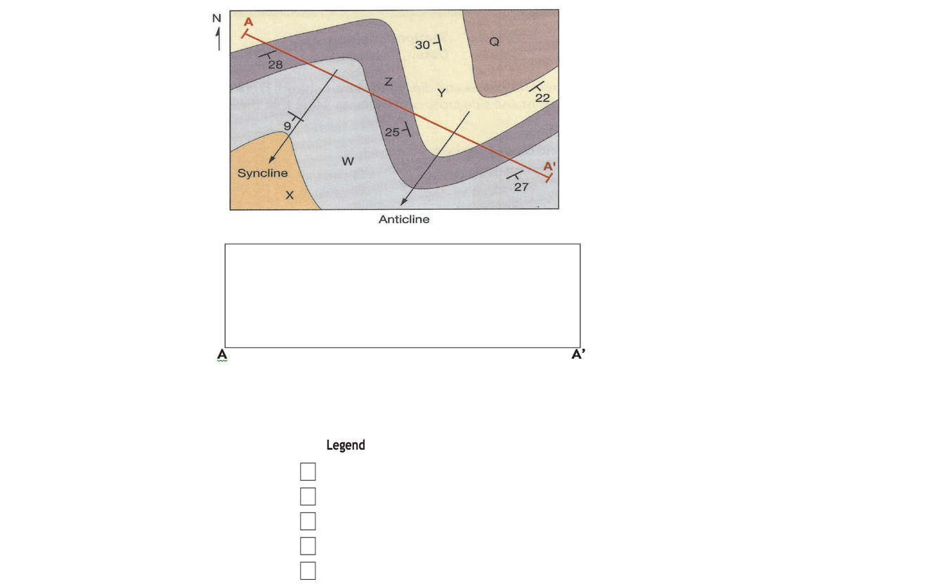 Solved Construct a geological cross section in the space | Chegg.com