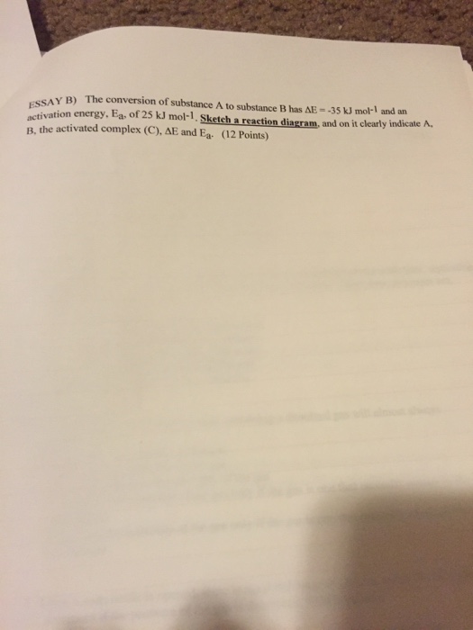 Solved ESSAY: A) The Table Below Gives The Rate Constant For | Chegg.com