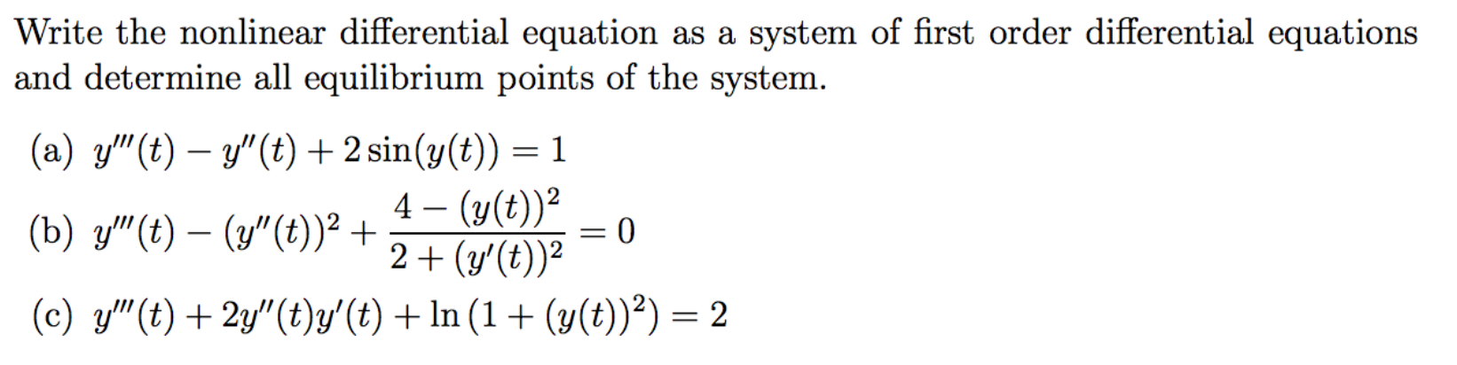 Nonlinear Differential Equation Definition