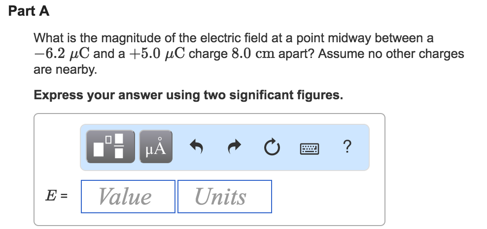 Solved What is the magnitude of the electric field at a | Chegg.com