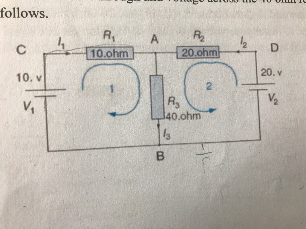Solved Find the current through and voltage across the 40 | Chegg.com