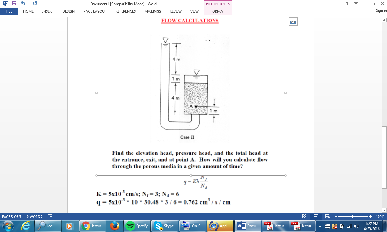 Solved Find the elevation head, pressure head, and the total