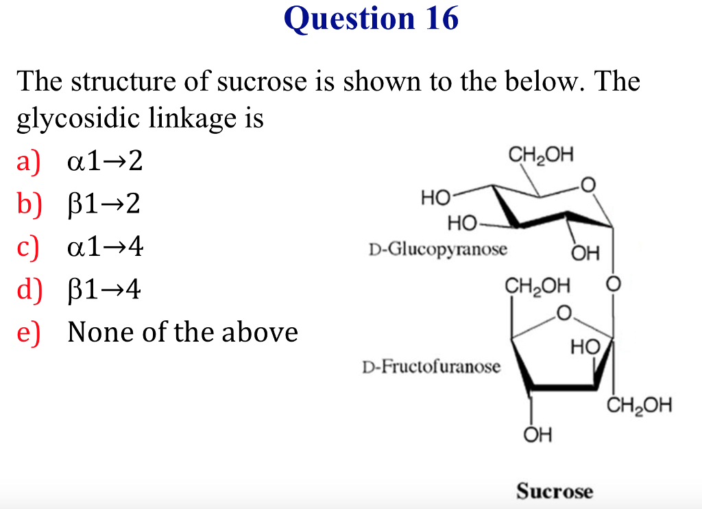 Glycosidic Bond Sucrose