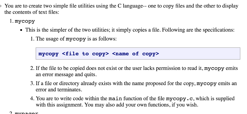 Solved imple file utilities using theC You are to create two | Chegg.com