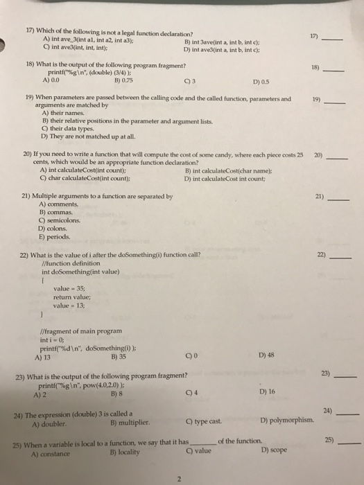 Solved Computer Science questions h.w. 3 | Chegg.com