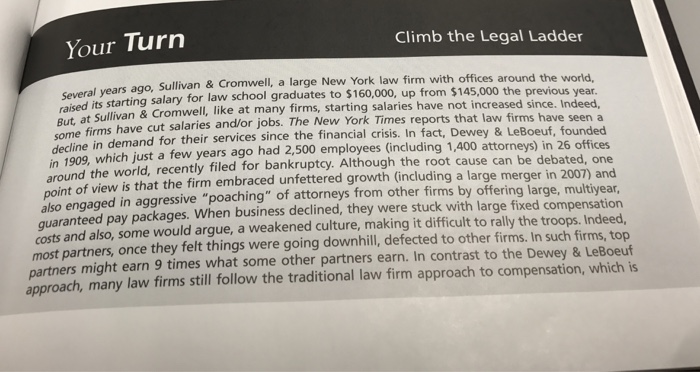 Solved Your Turn Climb the Legal Ladder several years ago, | Chegg.com