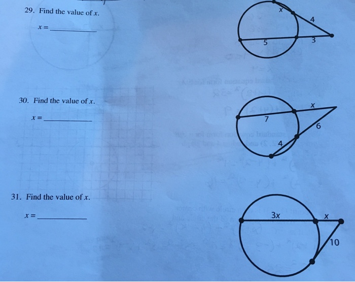 finding the value of x