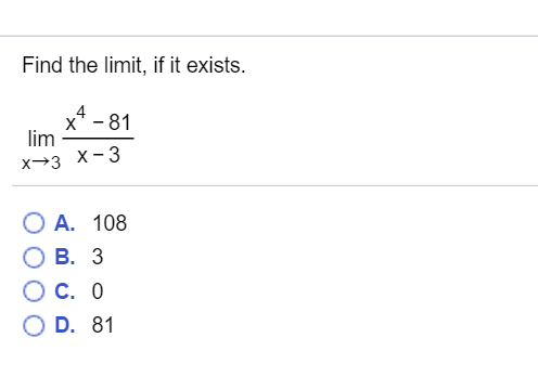 Solved Find the limit, if it exists. Lim_x rightarrow 3 | Chegg.com