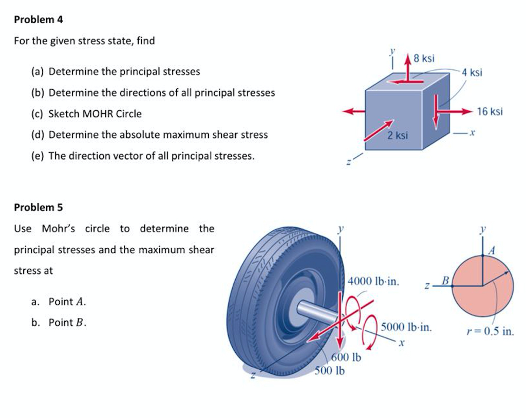 Solved For The Given Stress State Find A Determine The Chegg Solved For The Given Stress State Find A Determine The Chegg