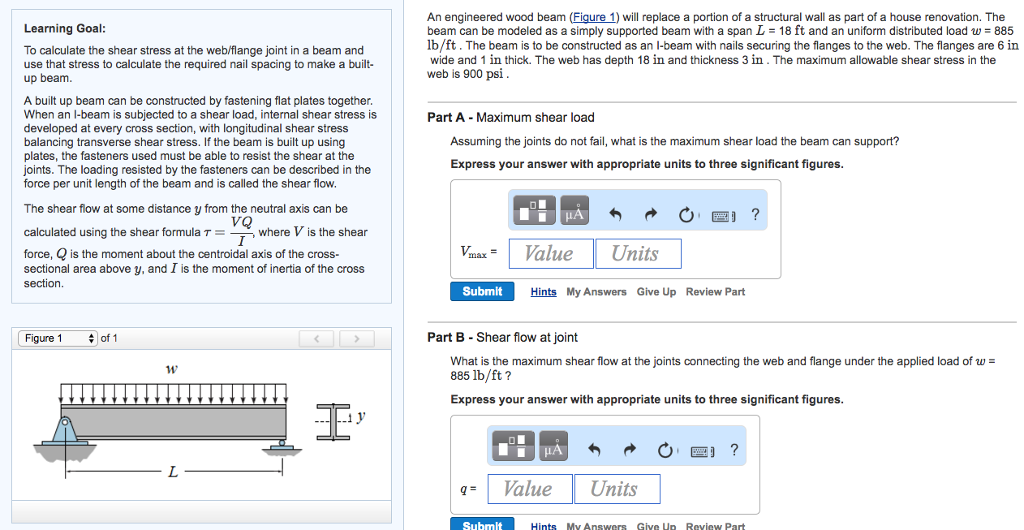 Solved Learning Goal: To calculate the shear stress at the | Chegg.com