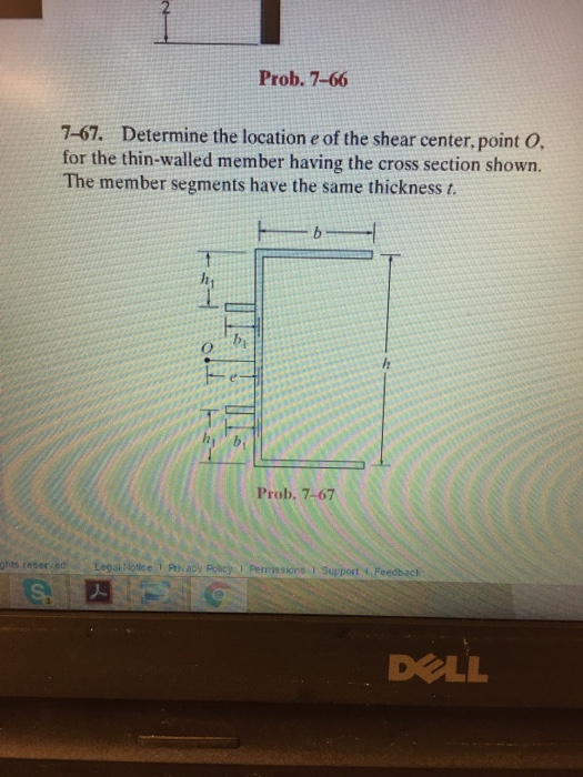 Solved Determine the location e of the shear center, point | Chegg.com