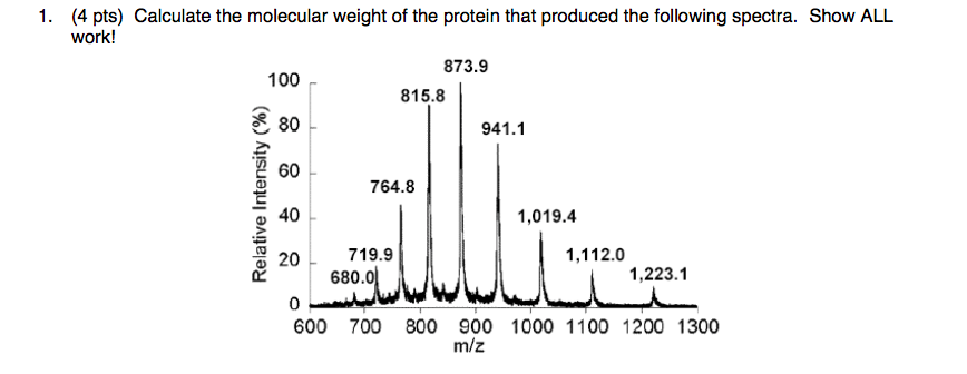 Solved Calculate the molecular weight of the protein that | Chegg.com
