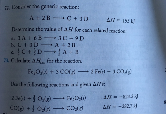 Solved Consider The Generic Reaction: A + 2 B Rightarrow C | Chegg.com