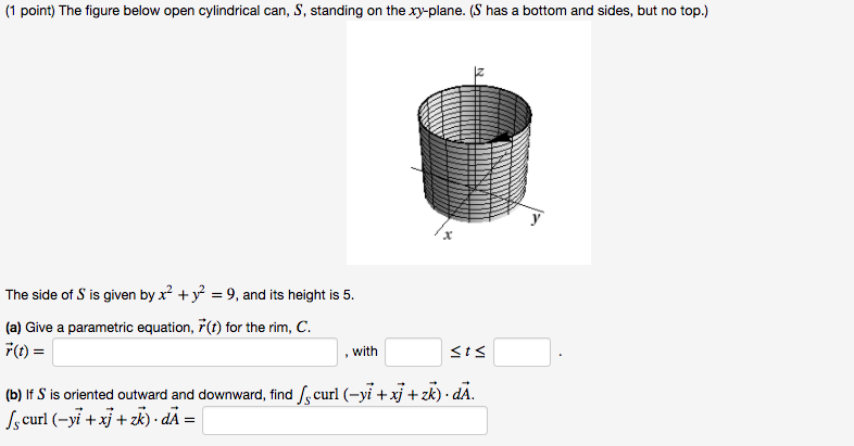 Solved The Figure Below Open Cylindrical Can, S, Standing On | Chegg.com