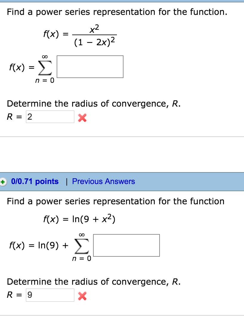 Solved Find a power series representation for the function | Chegg.com