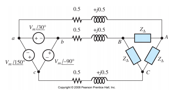 Solved Consider the balanced Delta-Delta circuit below at | Chegg.com