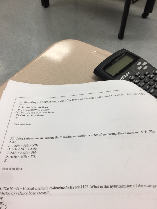 Solved According To VSEPR Theory, Which Of The Following | Chegg.com