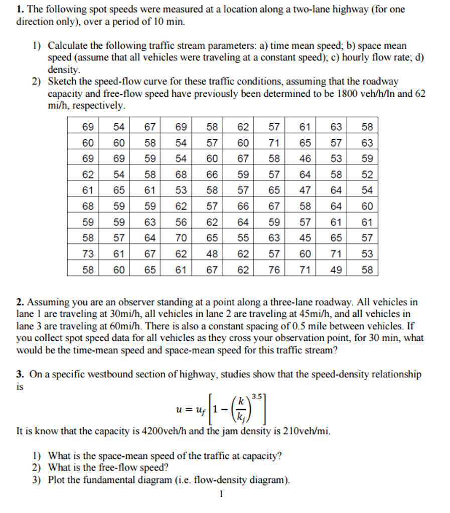 the-following-spot-speeds-were-measured-at-a-location-chegg