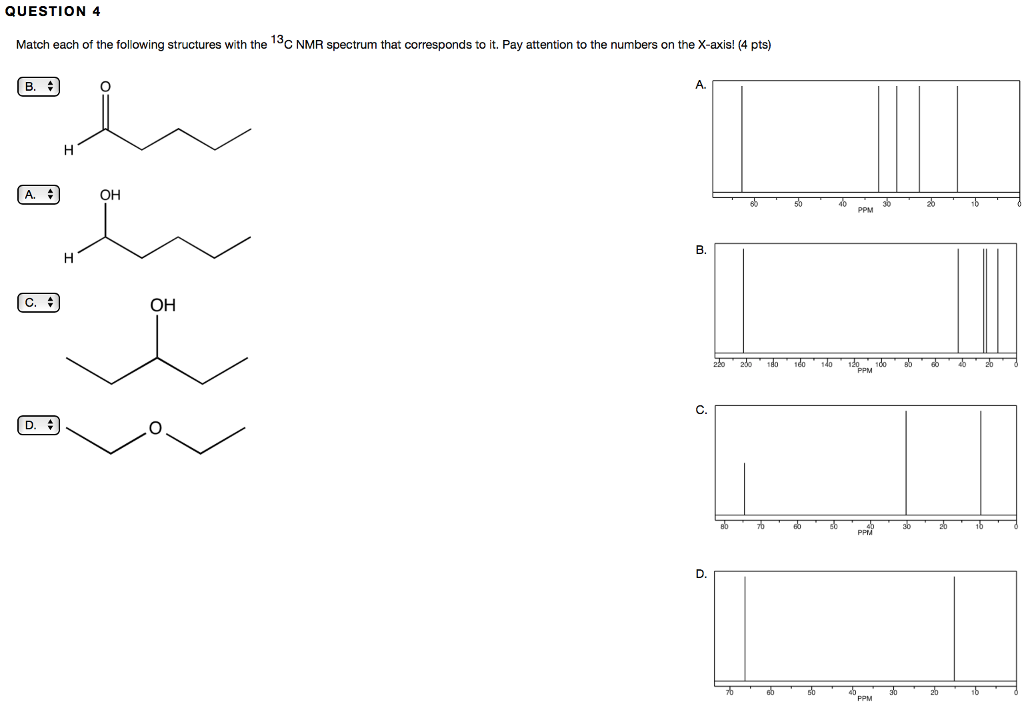 Solved QUESTION 4 13 Match each of the following structures | Chegg.com