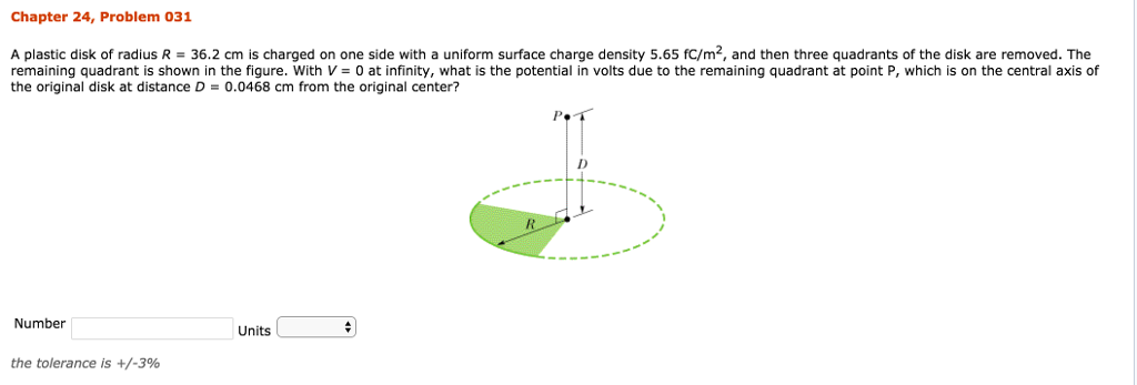 Solved A plastic disk of radius R = 36.2 cm is charged on | Chegg.com