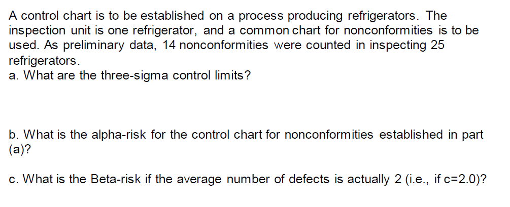Solved A control chart is to be established on a process | Chegg.com