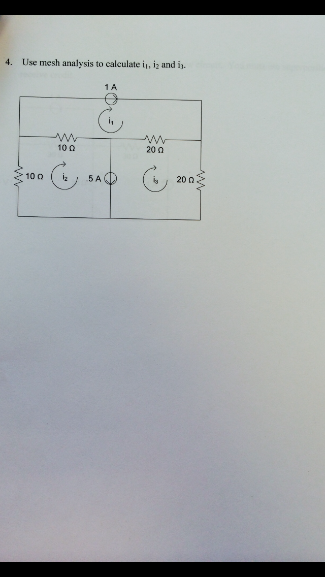 Solved Use Mesh Analysis To Calculate I1, I2 And I3. | Chegg.com