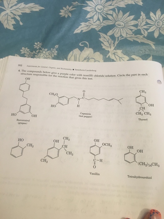 Solved The compounds below give a purple color with iron