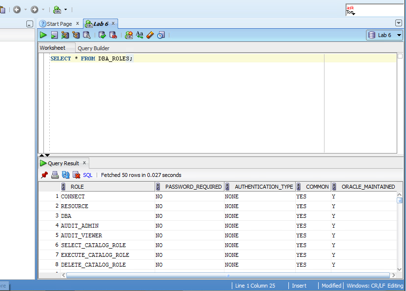 Databases list. Fetch SQL. Toad for Oracle.