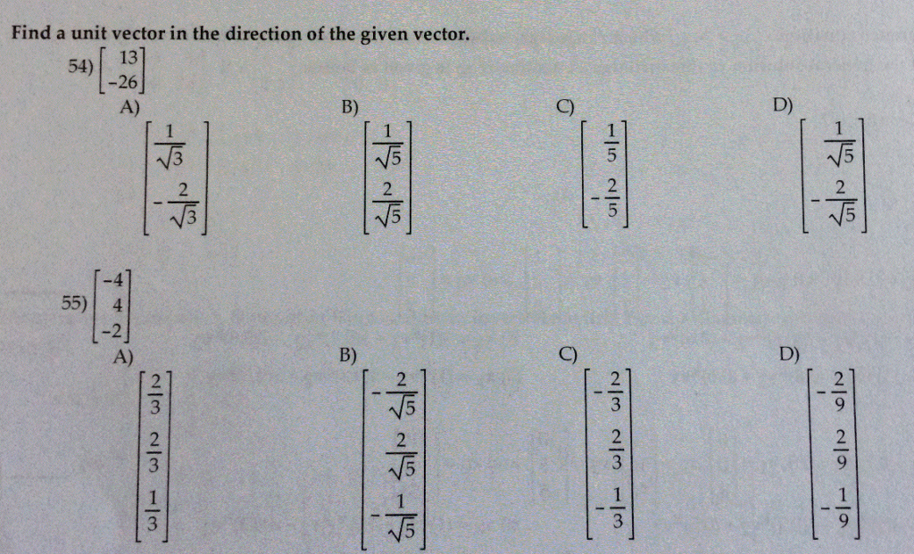 Solved Find a unit vector in the direction of the given | Chegg.com