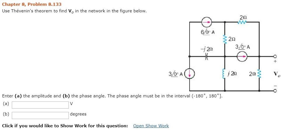 Solved Use Thevenin's theorem to find V_o in the network in | Chegg.com