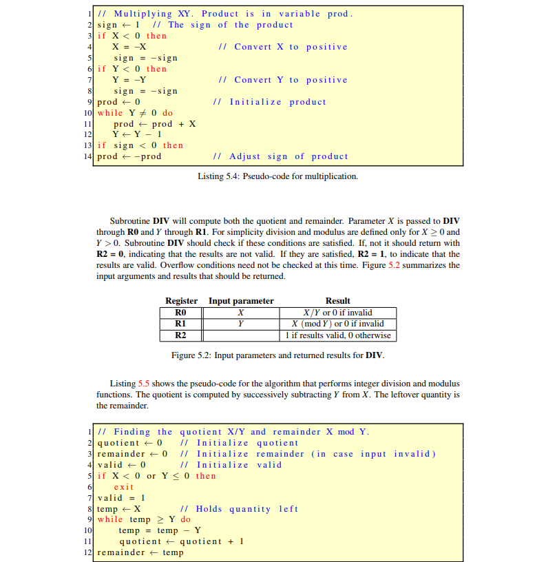 SUBROUTINES: MULTIPLICATION DIVISION, MODULUS 5.1 | Chegg.com