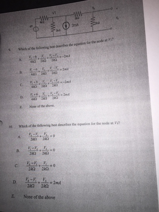 Solved Which of the following best describes the equation | Chegg.com
