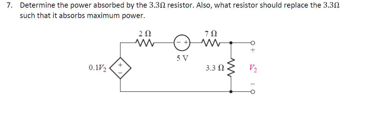 Solved Determine the power absorbed by the 3.3 Ohm resistor. | Chegg.com