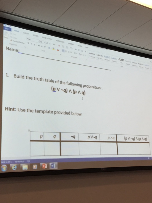 Solved Build The Truth Table Of The Following Proposition: | Chegg.com