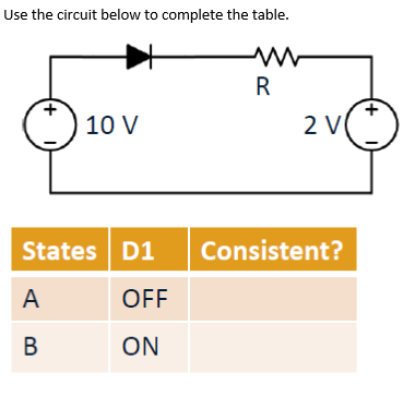 Solved Use the circuit below to complete the table. | Chegg.com
