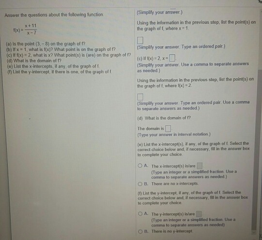 Solved Answer The Questions About The Following Function a Chegg