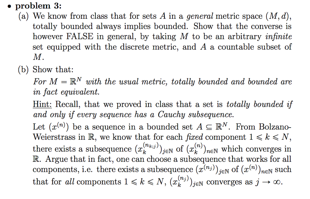 Solved We know from class that for sets A in a general | Chegg.com