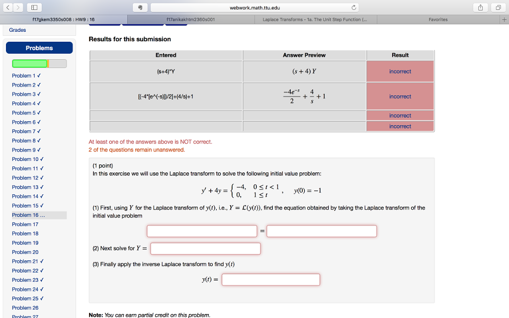 Solved webwork.math.ttu.edu f17gkem3350s008 : HW9 16 | Chegg.com