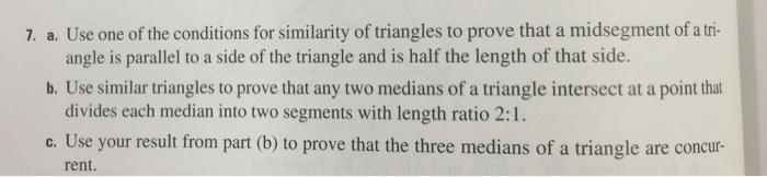 Solved Use one of the conditions for similarity of triangles | Chegg.com